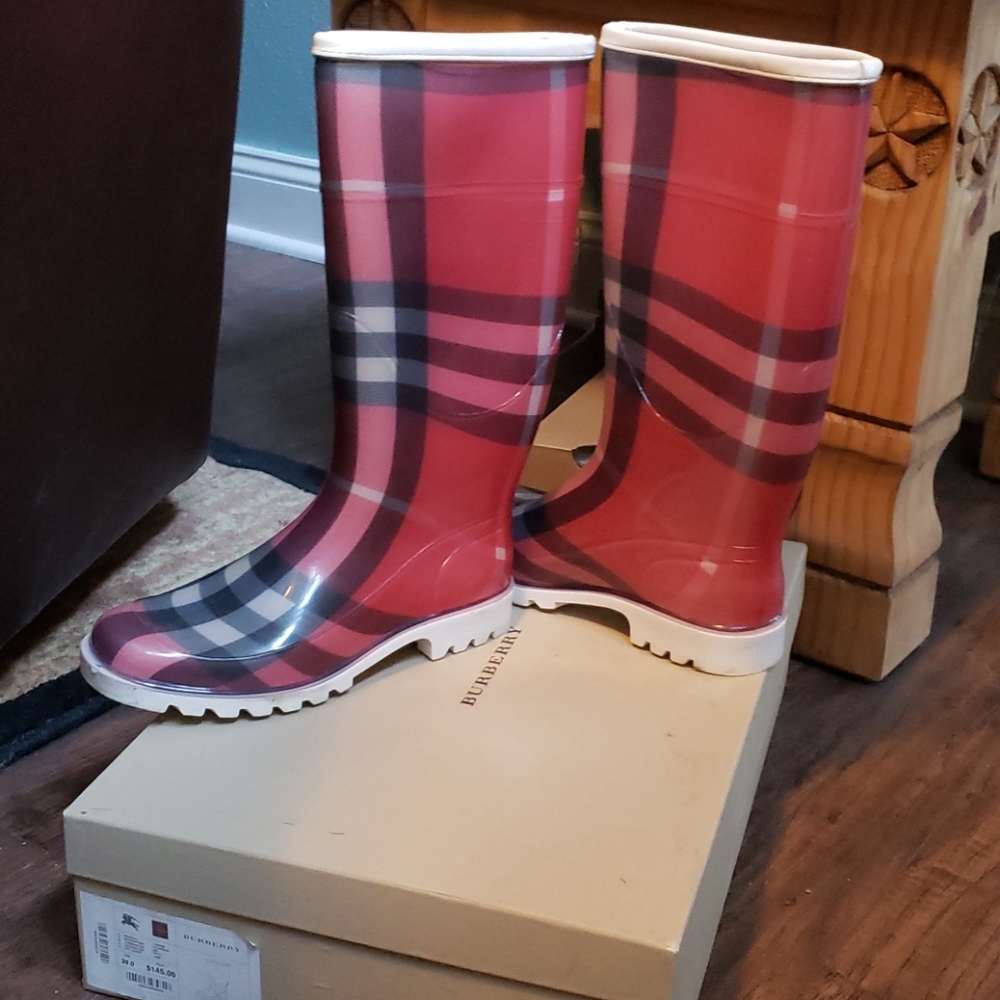 Burberry rain boots